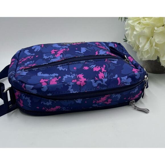 Baggallini Legacy Collection Navy Garden Crossbody Light Nylon Water Resistant - Picture 7 of 12